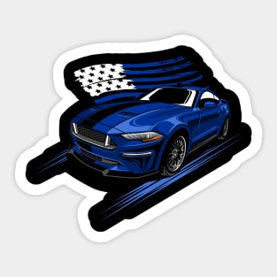 Ford Mustang Blue Sticker